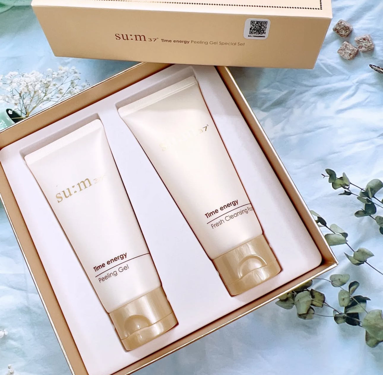 Su:m37 Time energy Peeling Gel 100ml + Cleansing foam 100ml set