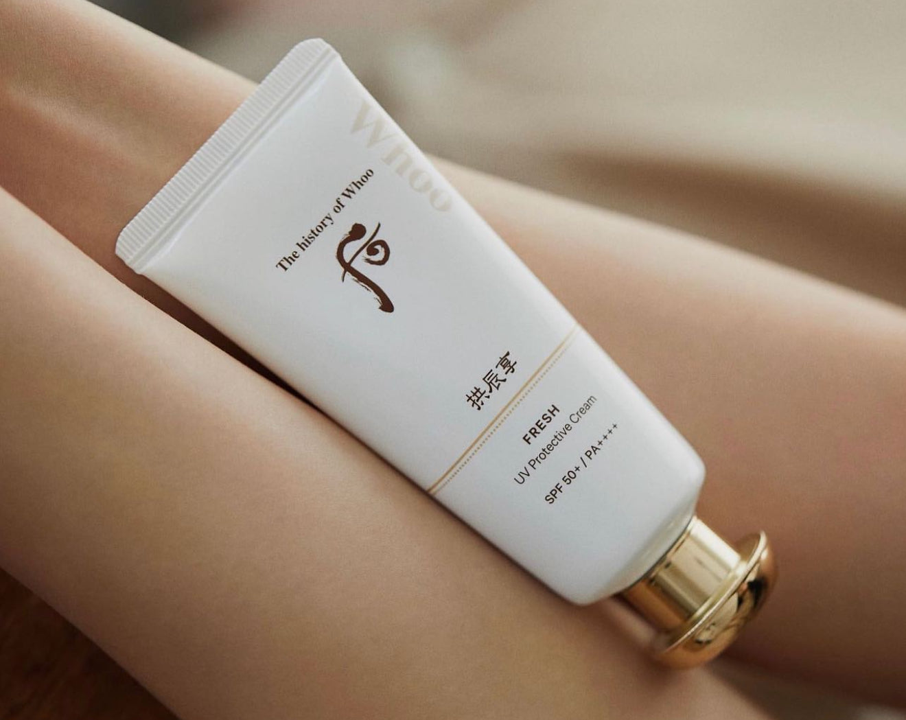 The History of Whoo Fresh Sun Cream SPF 50+++ set for sensitive, acne prone, allergic skin type
