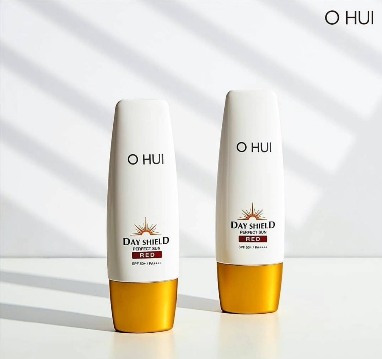 OHUI SPF50+/PA++++ red with a green base , toner , emulsion and cleansing foam set
