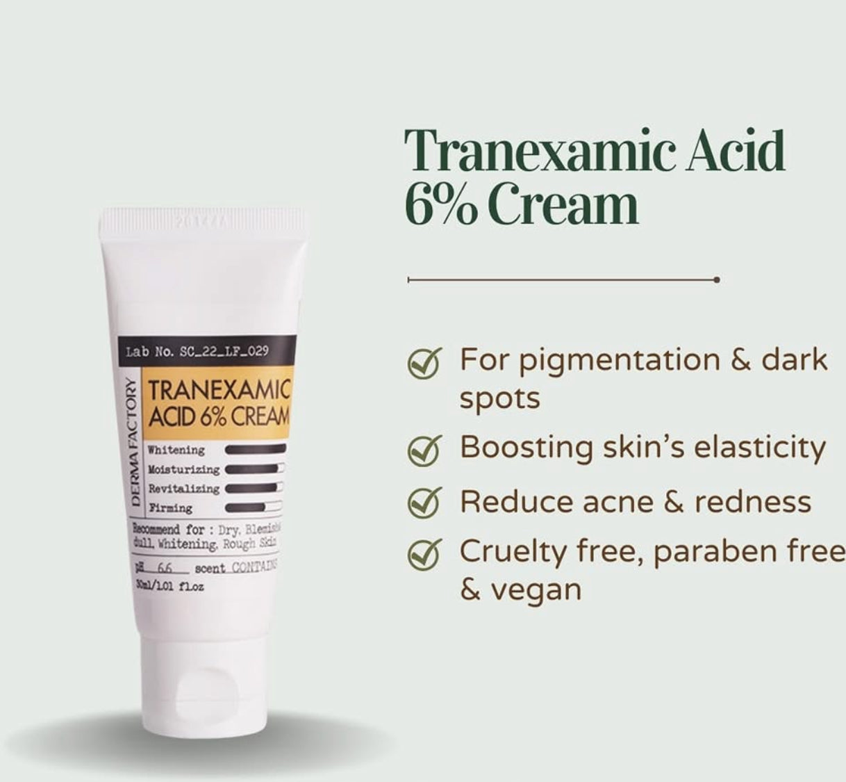 Tranexamic Acid 6% Cream 30ml Derma Factory