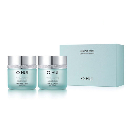 OHUI Miracle Aqua Gel Cream Set 2*50ml with hyaluronic acid for oily and combined skin