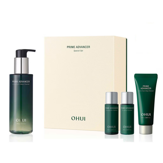 OHUI Prime Advancer Gel to Foam Deep Cleanser Special Set - 4 Items